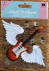RARE Jolees Rock Star Guitar W/ Wings BAND Musical Playing Music Notes Stickers