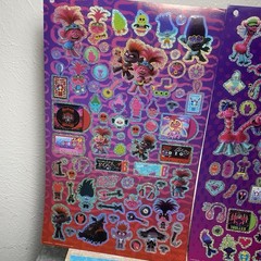 Trolls World Tour 3 Foil Sticker Sheets CHECK ALL PHOTOS FOR THE CONDITION