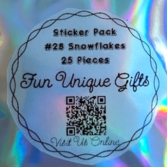 STICKER PACK – Pack #28 – 25 Pieces – Snowflakes