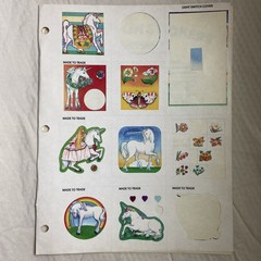 Vintage 80s Stickers Unicorn Made To Trade 2 Sheets