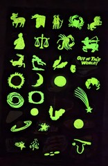 Glow In Dark Sticker Zodiac Space Poster Vintage 1988 Scholastic + Bonus Tags