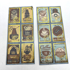 Coffee Sticker Book with Gold Foil Accents Scrapbooking Planner Card Making