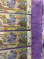K & Company Adhesive Shipboard Stickers Featuring A Safari Theme 4 Sheets New
