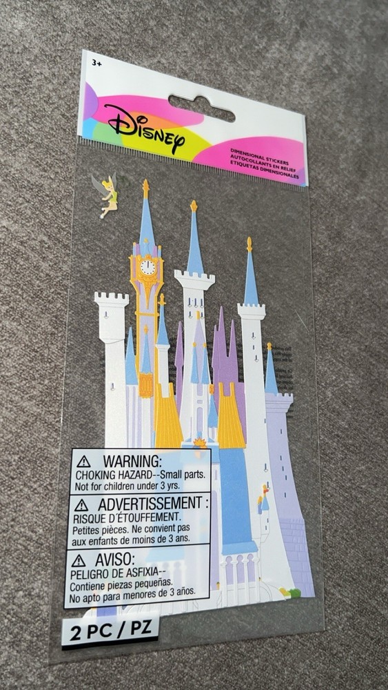 🏰 Disney MAGIC KINGDOM CASTLE STICKER Layer 3D cinderella princess tinker bell