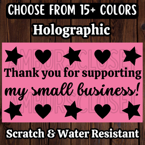 50 SMALL BUSINESS STICKERS 2.25″ LABELS SEALS REVIEW THANK YOU SCRATCH RESISTANT