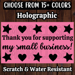 50 SMALL BUSINESS STICKERS 2.25″ LABELS SEALS REVIEW THANK YOU SCRATCH RESISTANT