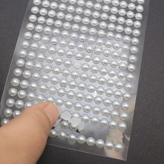 3 Sheets of 200pcs White Self-Adhesive Acrylic Pearl Stickers 6mm Stick On Gems