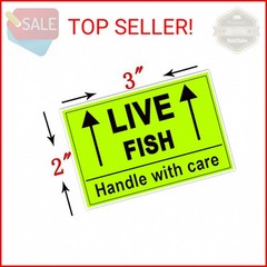 Remarkable Live Fish Stickers Shipping Labels, 2 X 3 Inch Fluorescent Green Plea