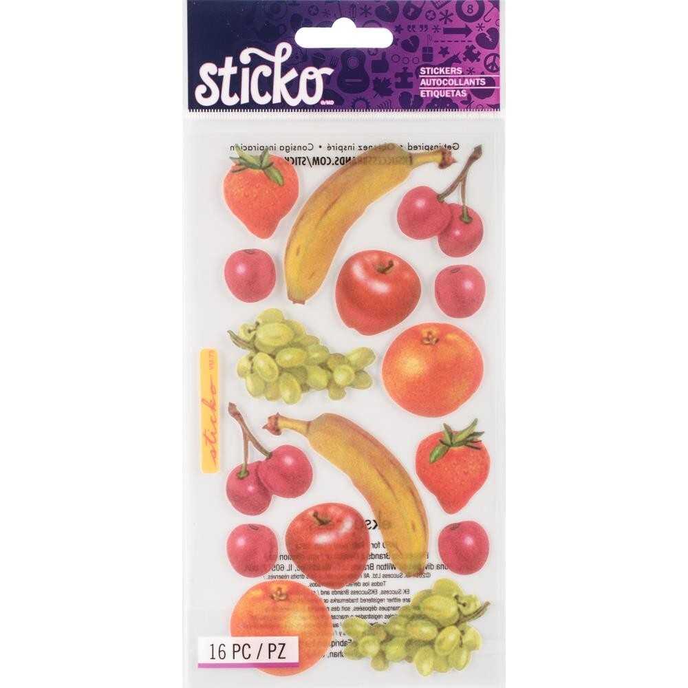 Stickers Sticko Fruity Fruit Banana Orange Apple Cherry Grape Strawberry (DC)