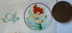 GLITTERED PRINCESS ARIEL Mylar Stickers(18pc)Disney•Little Mermaid•Card Making•