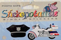 VTG STICKOPOTAMUS POLICE STICKERS SCRAPBOOK COPS PACKAGE 18 DESIGNS BINDER READY