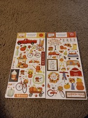 Crafts 13″ Chipboard Stickers Lot 7 Fall Theme Autumn Give Thanks Leaves Harvest