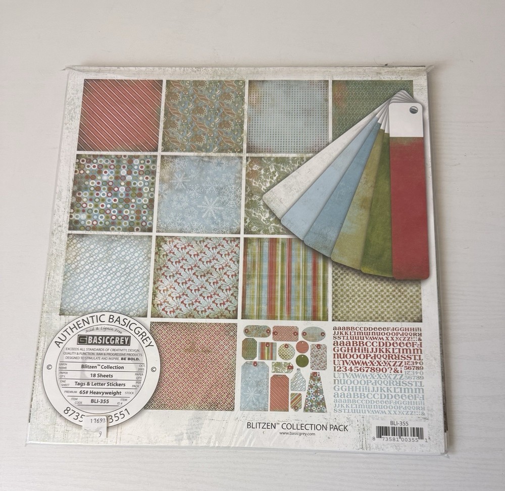 Basic Grey Blitzen 12 x 12 Scrapbook Collection Kit Complete