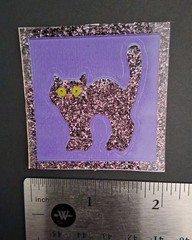Vintage Stickers Hallmark Razzle Dazzle Glitter Cat Sticker Mod Halloween 80s