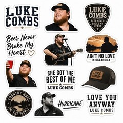 Luke Combs Sticker Pack/Country Music/Nashville/Beer Never Broke My Heart