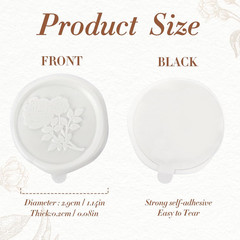 White Wax Seal Stickers – 30 PCs Rose Self Adhesive Envelope Seal Stickers Flora