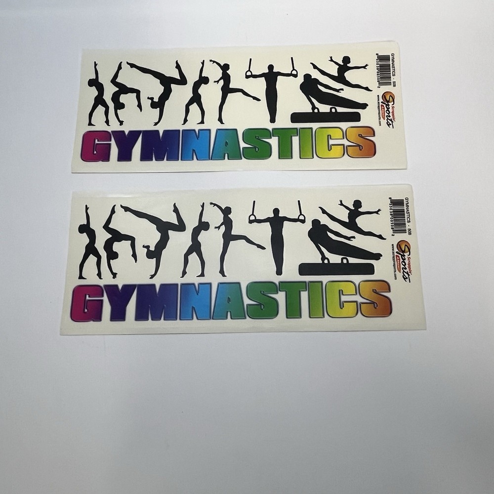 vintage scrappin sports gymnastics themed stickers 2 sheets