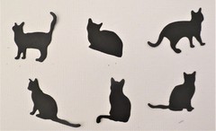 Small Black Cat 36 pcs Silhouette Die Cut Scrapbook Cardmaking Embellishment #1