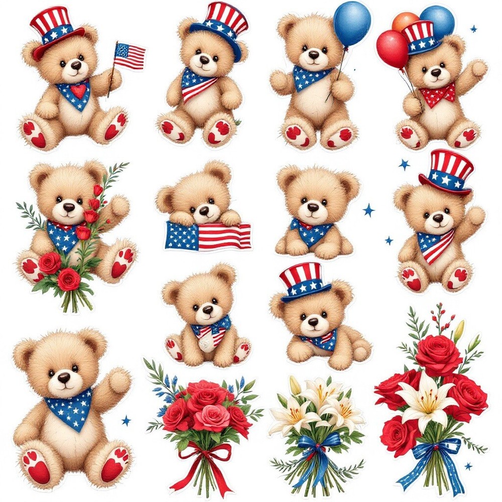 Fourth Of July Fun Cardstock Die Cut Embellishment (12) 3.5 Inch