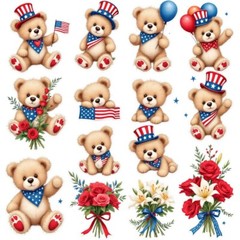 Fourth Of July Fun Cardstock Die Cut Embellishment (12) 3.5 Inch