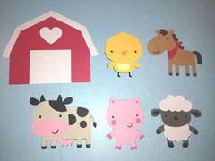 CRICUT DIE CUTS FARM ANIMALS SET OF 6: Horse, Chick, Pig, Cow, Lamb and Barn