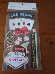 Las Vegas Scrapbook Stickers/ Embellishments -6 Packs – 34 Individual Pieces NEW