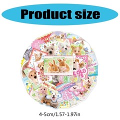 40Count Dog Cats Sticker for Scrapbook Notebook Water Bottle Phone Skateboard