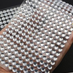 3 Sheets Clear Bling Round Rhinestones Gems Self-Adhesive Sticker Flat Back