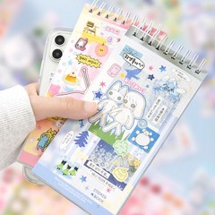 40 Sheets Kawaii Sticker Book – Junk Journal Supplies & Scrapbooking 2-in-1