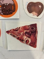 Vtg 14 Scratch & Sniff Retro 80s Stickers Pizza Grape Watermelon Pickles Popcorn