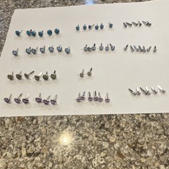 Stampin’ Up! Ice Circles Rhinestone Brads Blue Purple Silver Green Split Pins