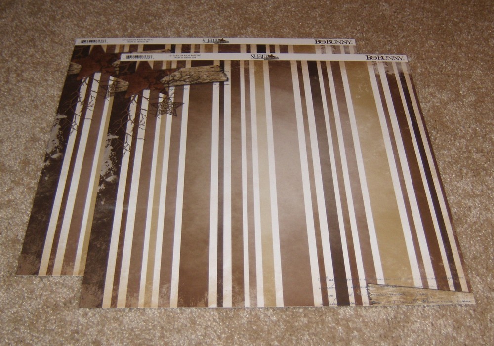 Bo Bunny Double-Sided Paper(2) ~ Winter Sleigh Ride Collection …..Rustic