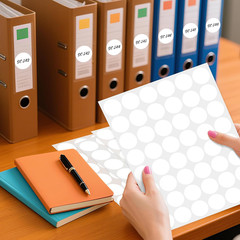 1 Inch White Dot Sticker,720Pcs Permanent Adhesive Color Code Circle Labels | Wr