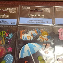 RECOLLECTIONS STICKERS HAPPY BIRTHDAY ,BALLERINA,fun In Sun Lot Of 4