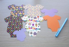 Doodlebug Design Halloween Baby Shower Scrapbook Junk Journal Brads, Stickers