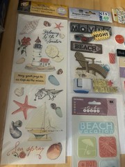 BEACH OCEAN SUMMER VACATION Scrapbook Stickers LOT !