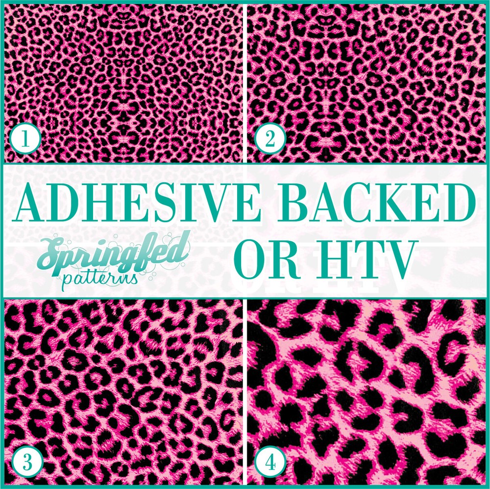 LEOPARD PRINT Spots Pattern #1 Pink & Black Adhesive Vinyl or HTV Heat Transfer