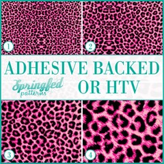 LEOPARD PRINT Spots Pattern #1 Pink & Black Adhesive Vinyl or HTV Heat Transfer