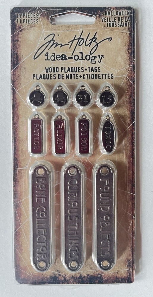 Tim Holtz Halloween Word Plaques + Tags, TH94438