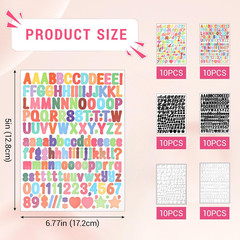8000 Letter Stickers 60 Sheets Alphabet Stickers – Small 0.5 Inch Vinyl Self Adh