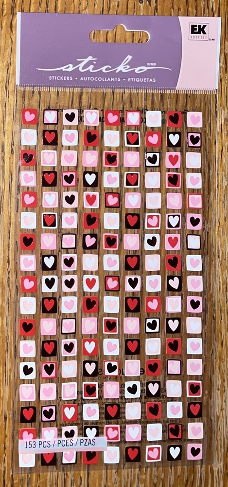 Sticko VALENTINE MINI STAMPS HEARTS Love Valentines Wedding Scrapbook Stickers