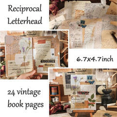 Vintage Aesthetic Scrapbook Supplies Kit with Scrapbook Paper, Stickers, Bookmar
