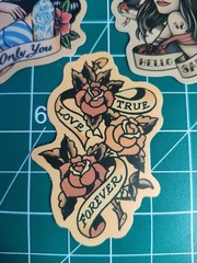 3 Retro Sailor Tattoo 2″ Stickers Navigation Ship Women Anchor Motorcycle Biker