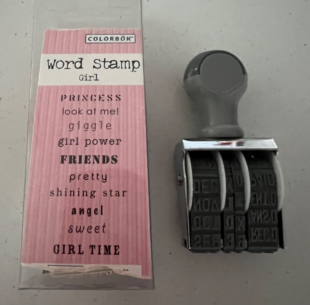 NEW LOT OF 2 RUBBER STAMPS, GIRLY WORDS, DATES, SCRAPBOOKING, CRAFTS-CARD MAKING