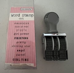 NEW LOT OF 2 RUBBER STAMPS, GIRLY WORDS, DATES, SCRAPBOOKING, CRAFTS-CARD MAKING