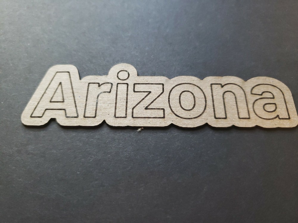 Chipboard laser scored & cut die cut embellishments title Arizona