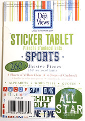 Deja Views Sports Sticker Tablet 260 Vellum & Cardstock Quote Word Tiles