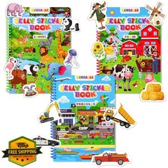 AKASISRUG Animal Farm Vehicle Sticker Books