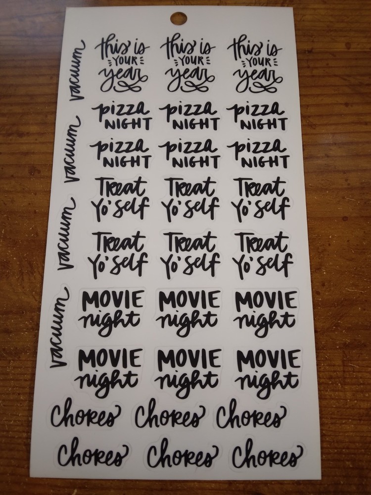 Happy Planner This is Your Year Pizza Night Movie Chores stickers MAMBI 278540