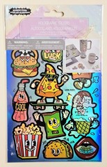 Food Emoji Holographic Sticker sheet. Waterproof